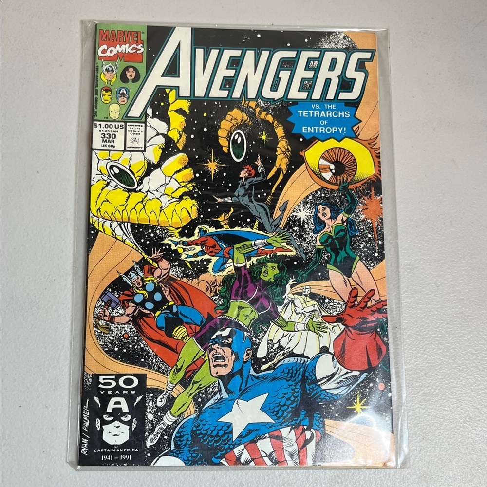 1991 Marvel Avengers Comic Book with Colorful Cover